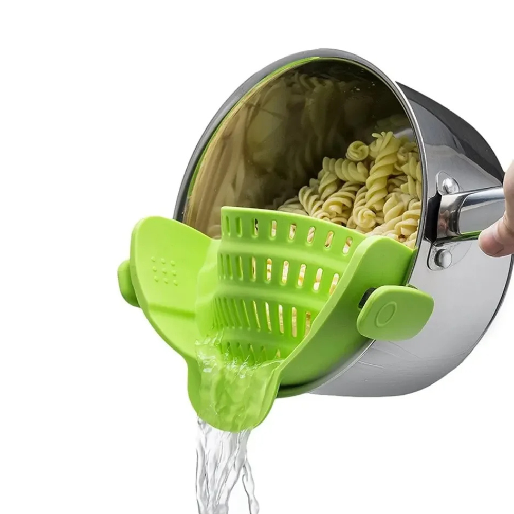 Silicone Strainer Clip – Clip-On Pot Drainer for Kitchen
