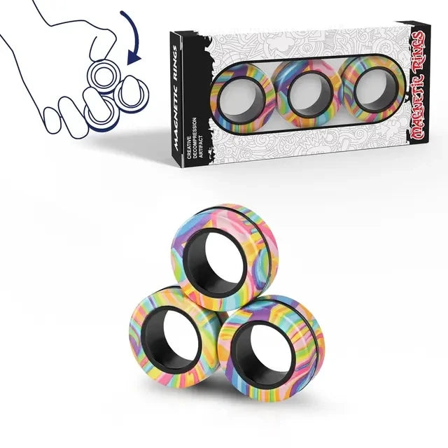 Magnetic Rings Fidget Toy – Anti-Stress Spinner Sensory Toy
