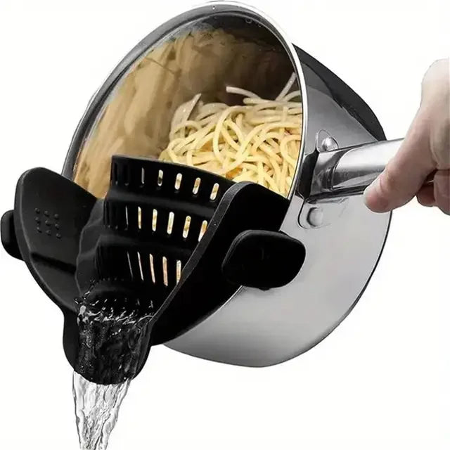 Silicone Strainer Clip – Clip-On Pot Drainer for Kitchen