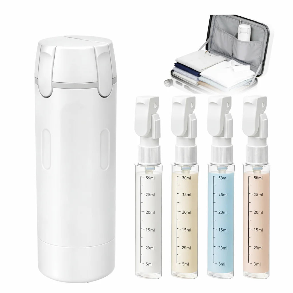 4-in-1 Travel Dispenser Bottle – Portable Toiletry Bottle for Shampoo & Lotion