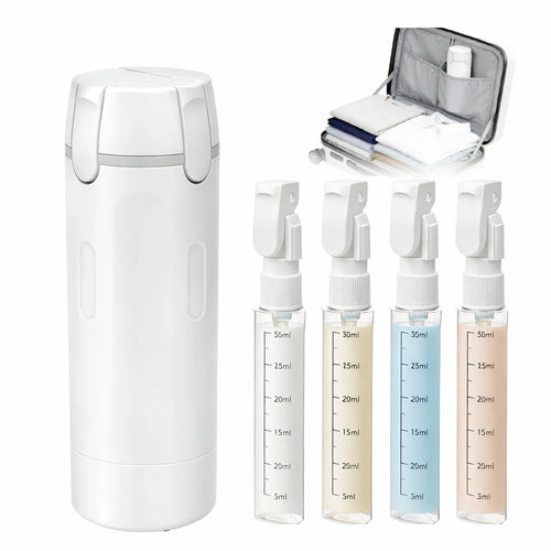 4-in-1 Travel Dispenser Bottle – Portable Toiletry Bottle for Shampoo & Lotion