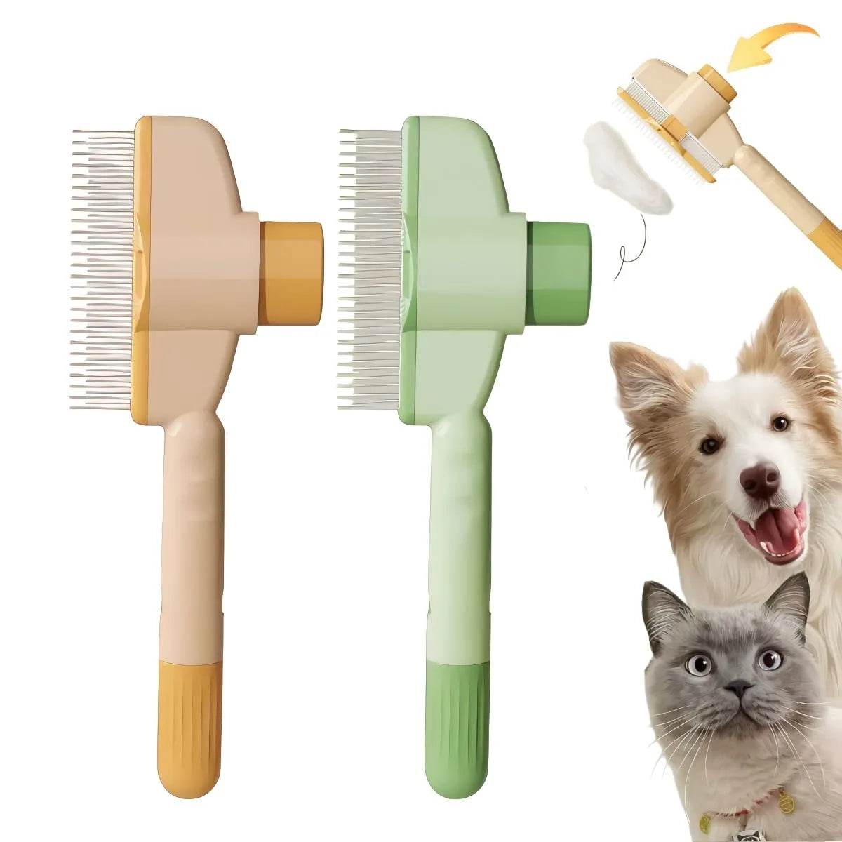 Pet Hair & Flea Comb – Fine-Tooth Grooming Brush for Removing Tangles, Fleas & Loose Fur