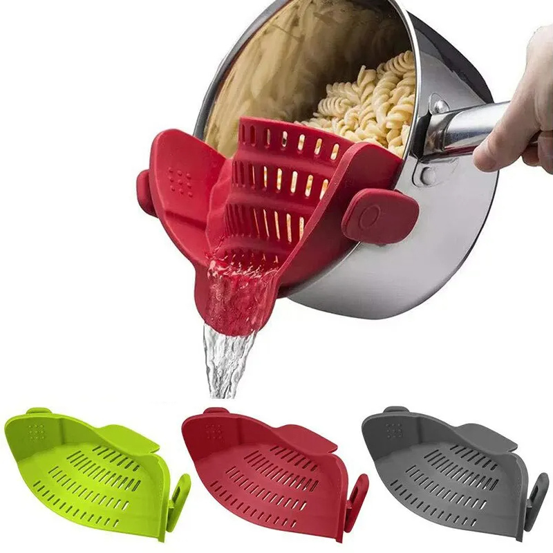 Silicone Strainer Clip – Clip-On Pot Drainer for Kitchen
