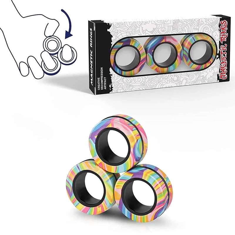 Magnetic Rings Fidget Toy – Anti-Stress Spinner Sensory Toy