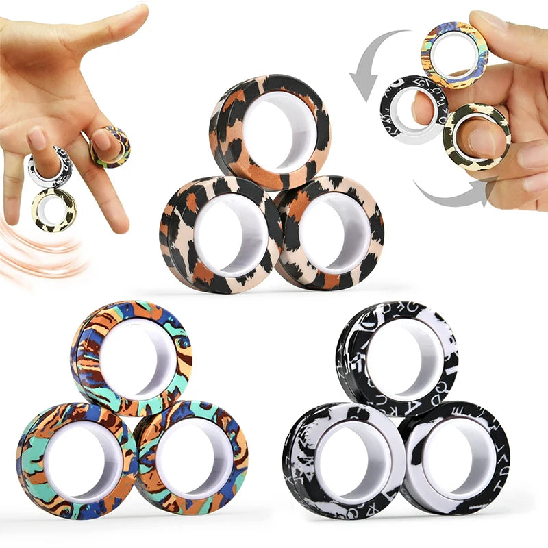 Magnetic Rings Fidget Toy – Anti-Stress Spinner Sensory Toy
