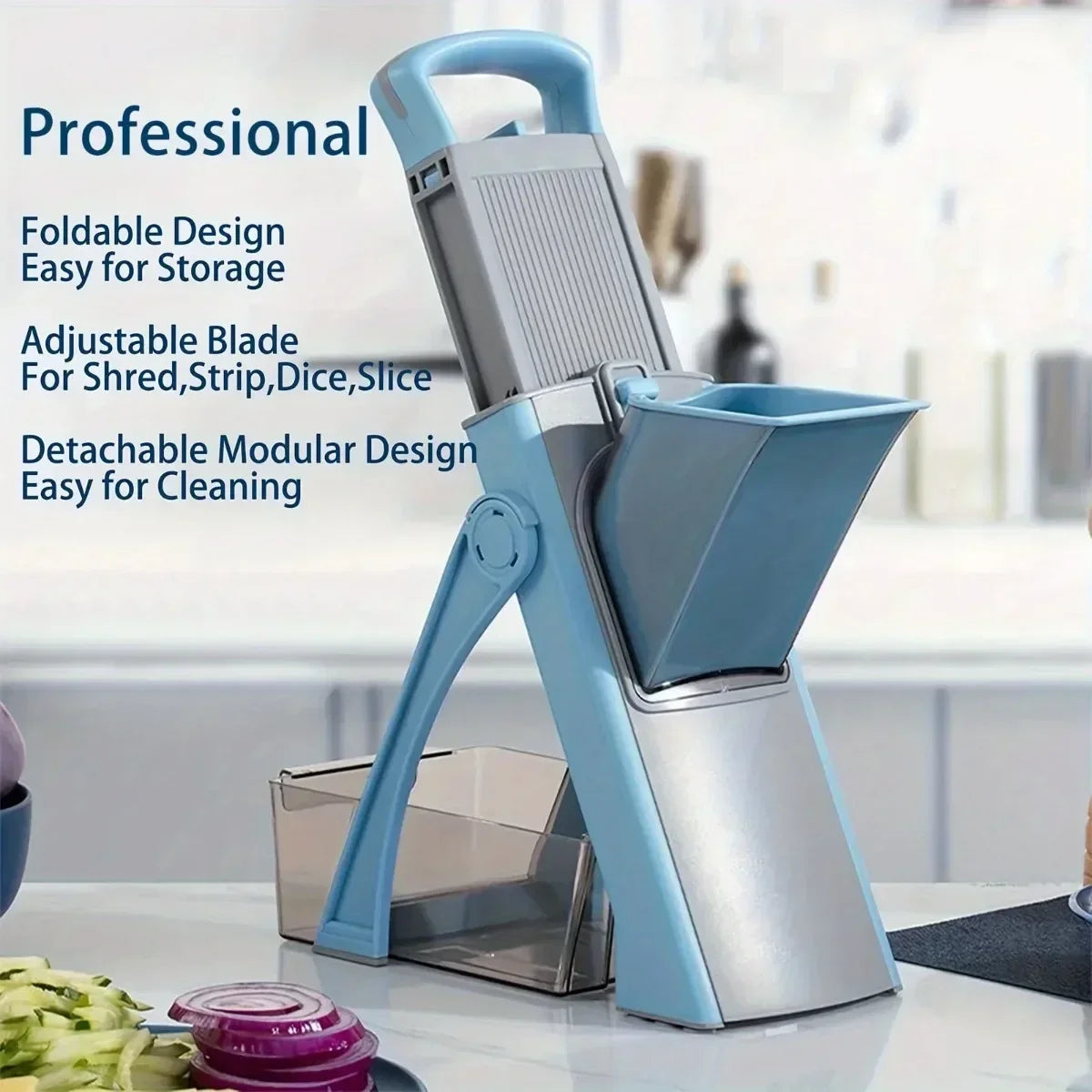 Fruit and Vegetable Mandoline Slicer – Adjustable Cutter for Easy Slicing