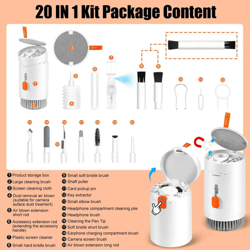 20 in 1 Electronics Cleaning Kit – Device Cleaning Tools for Keyboard, Phone & Laptop