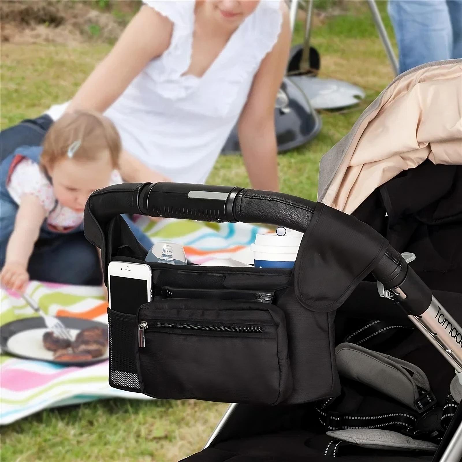 Baby Stroller Manager With Non-Slip Strap – Stroller Organizer Bag for Easy Access to Baby Essentials