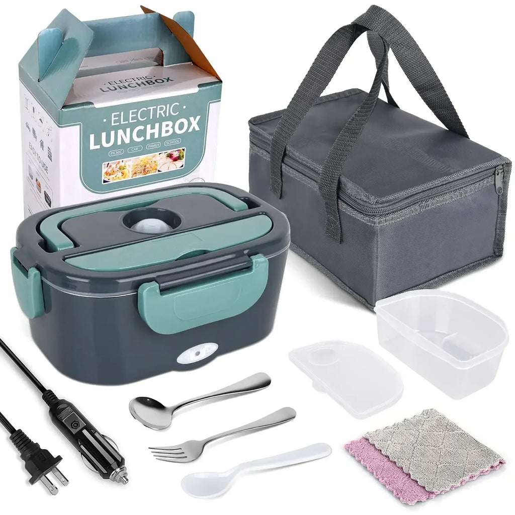 2-In-1 Electric Heating Lunch Box – Portable Food Warmer for Car & Office Meals