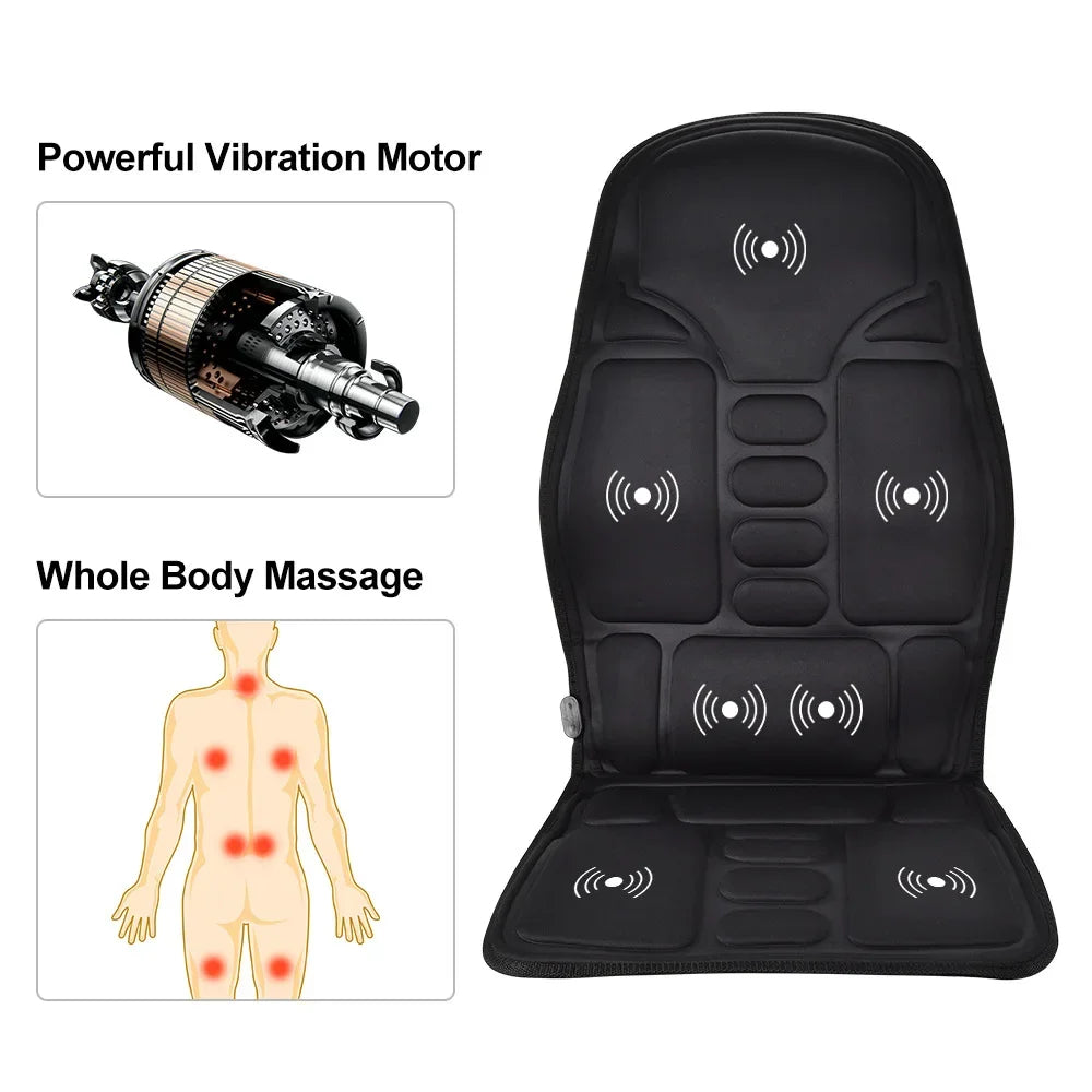 Multi-Mode Vibrating Massage Chair Pad – Heated Massage Seat Cushion for Relaxation