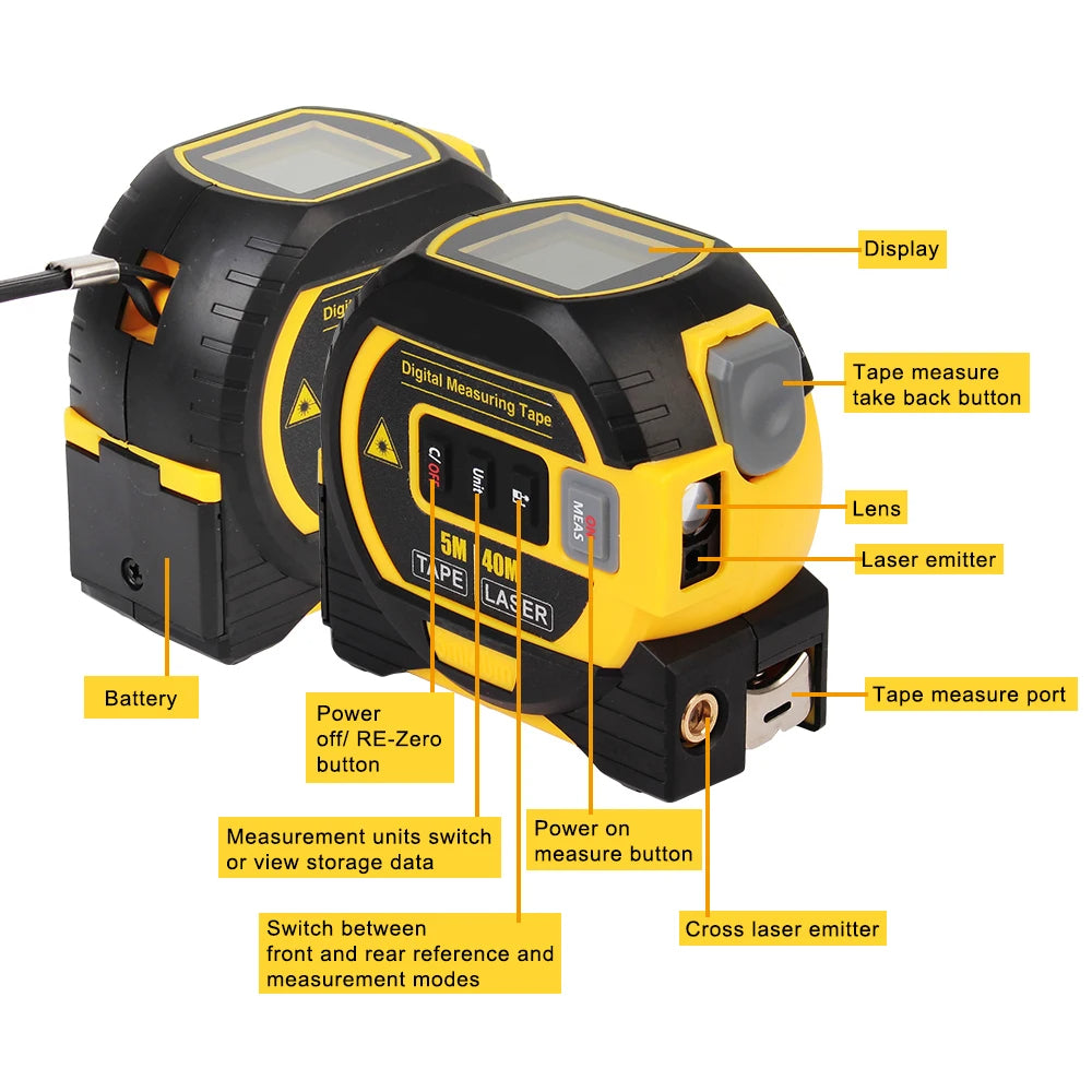 3 in 1 Laser Measure Tape – Digital Measuring Tool for Home & Construction