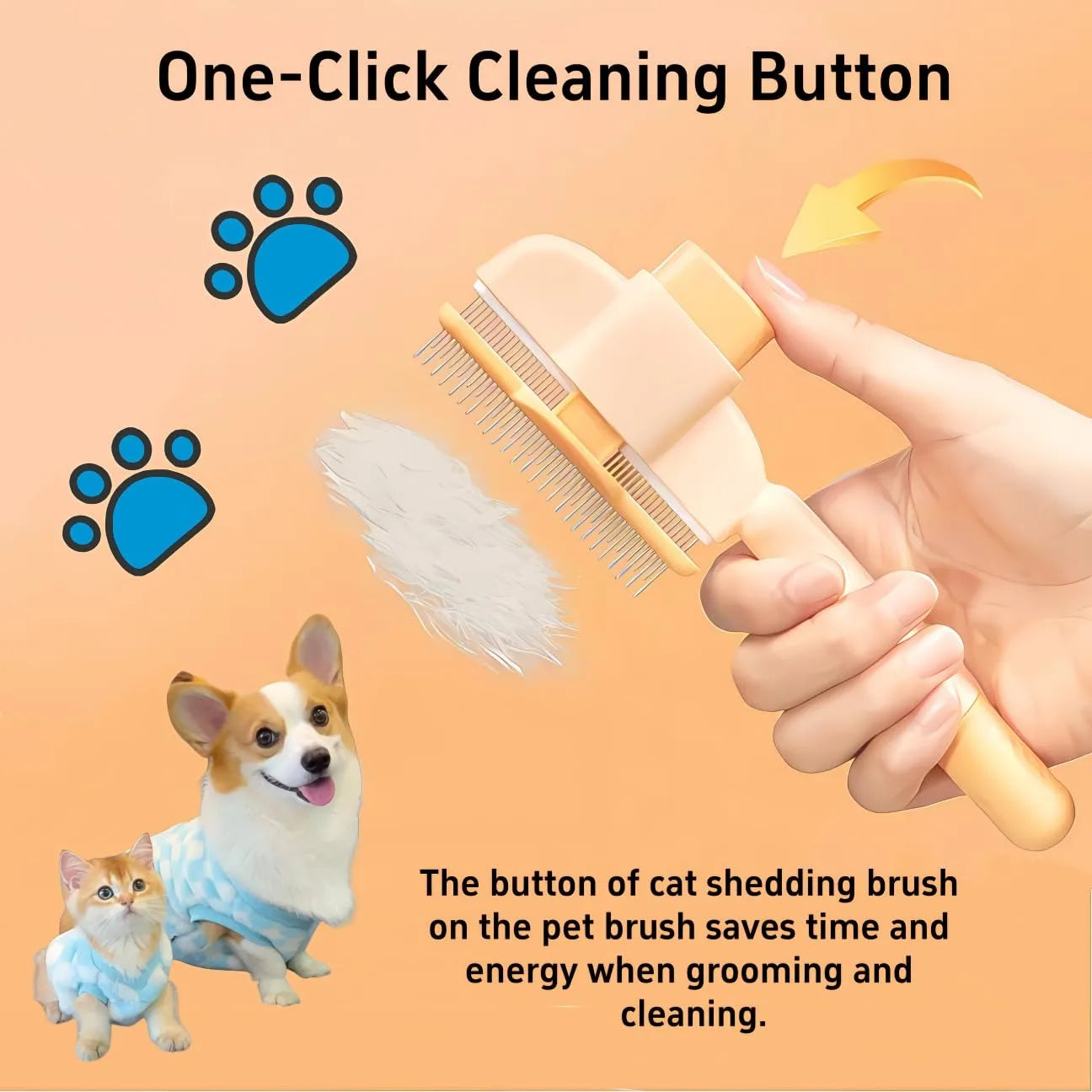 Pet Hair & Flea Comb – Fine-Tooth Grooming Brush for Removing Tangles, Fleas & Loose Fur