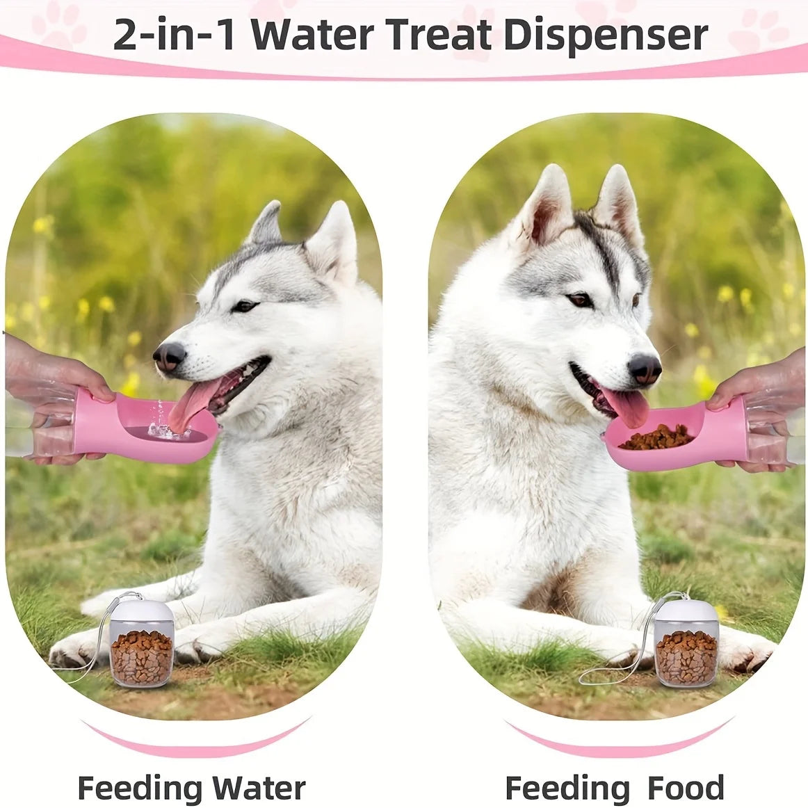 Portable Pet Water Bottle – Leakproof Dog and Cat Water and Food Dispenser for Travel