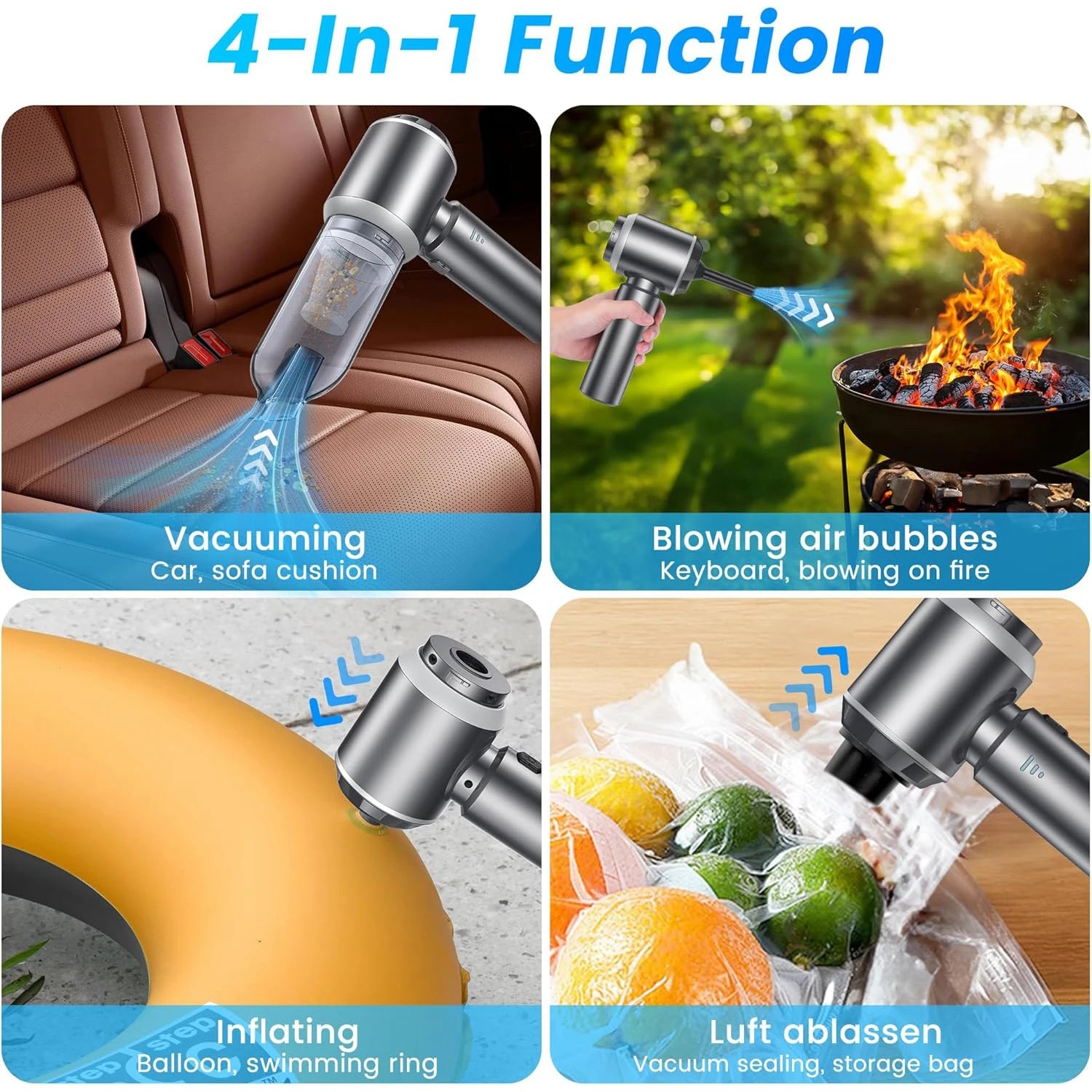 4 in 1 Portable Vacuum Cleaner – Handheld Vacuum Cleaner for Car & Home Cleaning