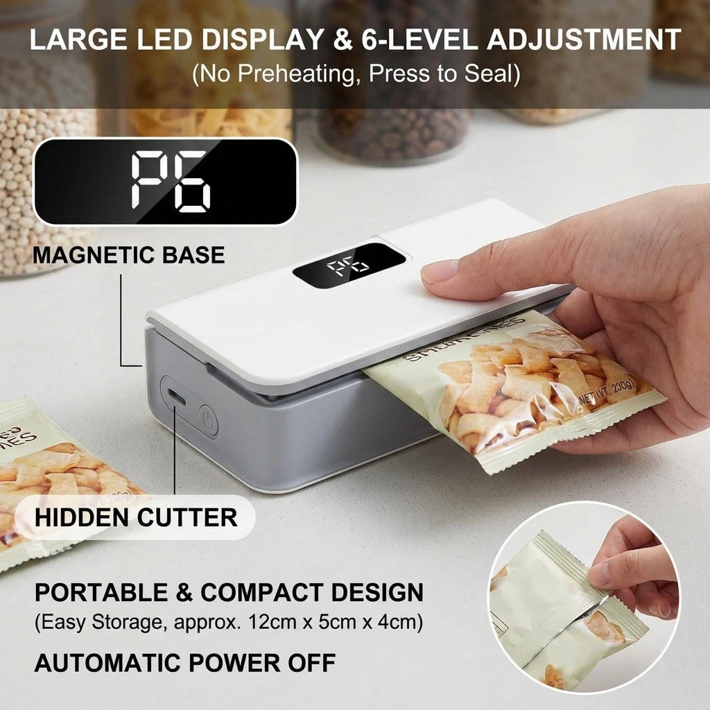 Kitchen Bag Sealer – Portable Heat Sealer for Keeping Food Fresh Longer