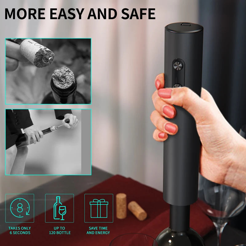 Electric Wine Opener Set – Automatic Wine Opening Kit for Effortless Cork Removal