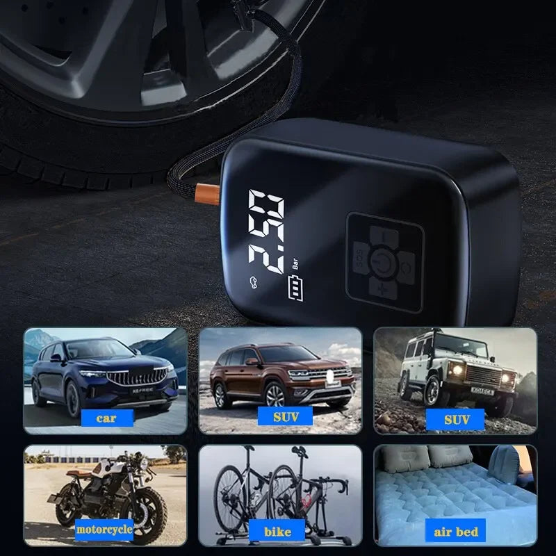 Tire Inflation Pump – Portable Air Compressor Pump for Car, Bike & Tires