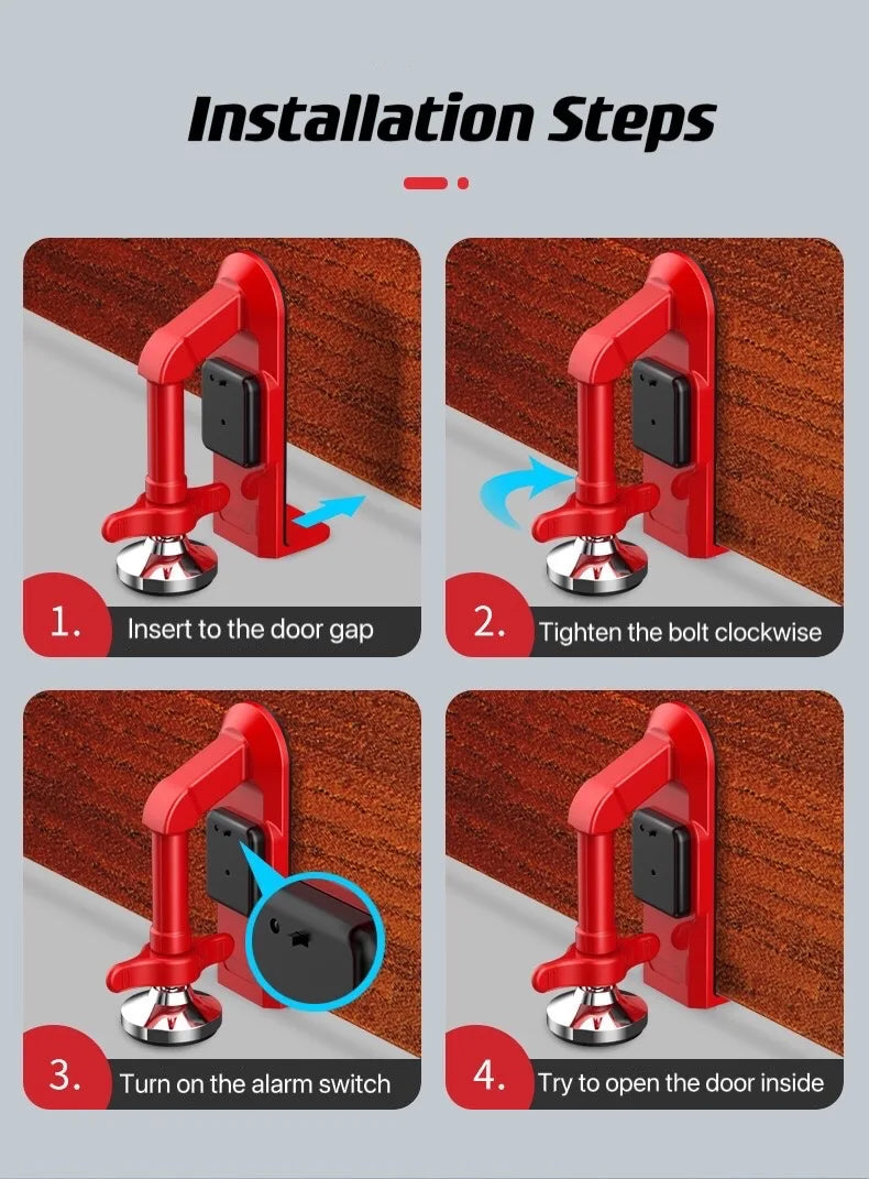 Portable Alarm Door Security Device For Anti Theft – Alarm for Travel & Home Safety