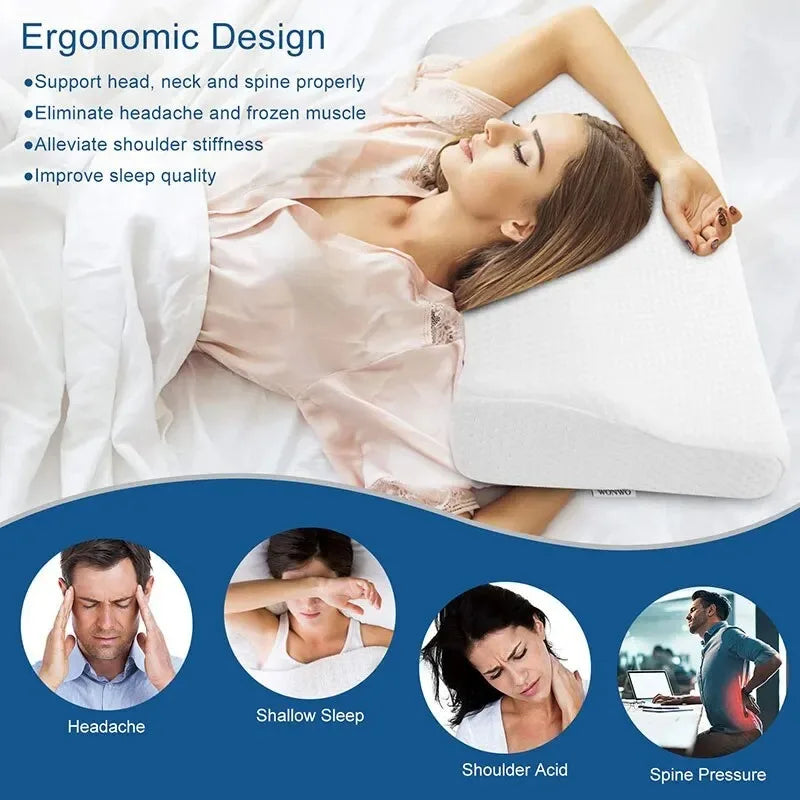 Memory Foam Neck Pillow – Ergonomic Travel Pillow for Neck Support & Comfort