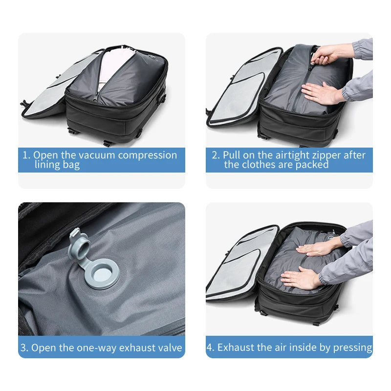 Vacuum Sealable Backpack – Compression Travel Bag with Vacuum sealable Storage