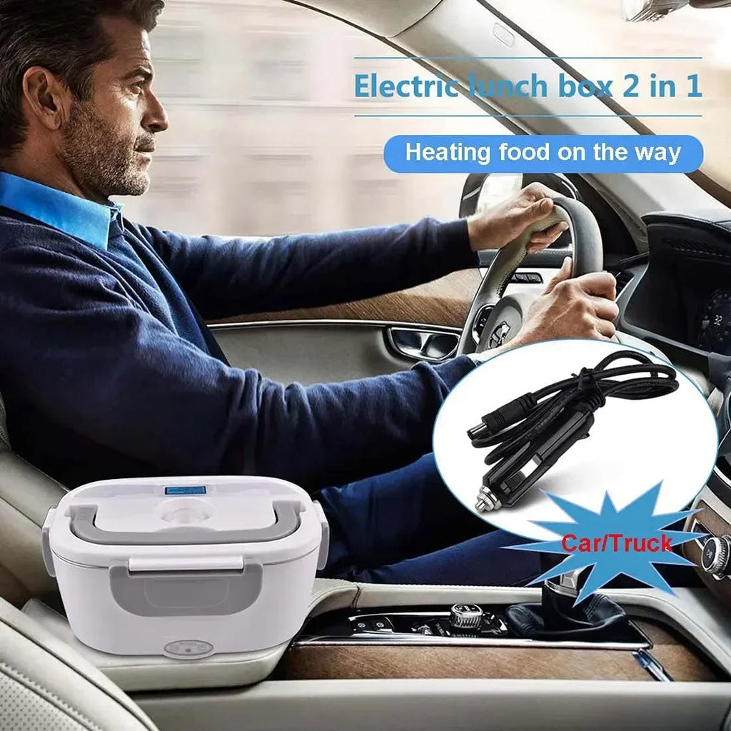 2-In-1 Electric Heating Lunch Box – Portable Food Warmer for Car & Office Meals