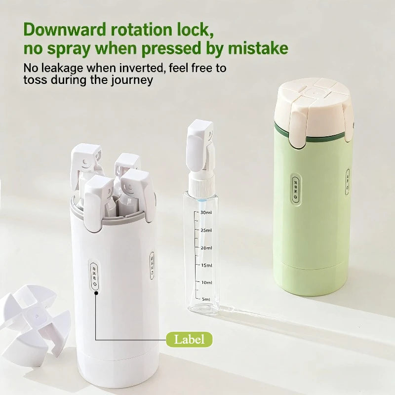 4-in-1 Travel Dispenser Bottle – Portable Toiletry Bottle for Shampoo & Lotion