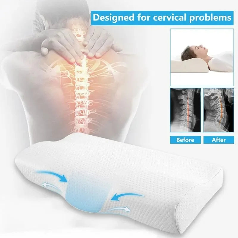 Memory Foam Neck Pillow – Ergonomic Travel Pillow for Neck Support & Comfort