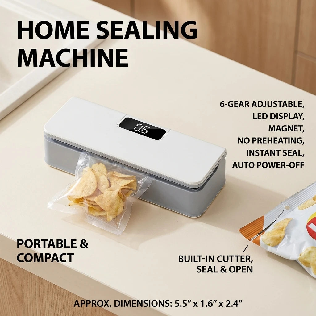 Kitchen Bag Sealer – Portable Heat Sealer for Keeping Food Fresh Longer