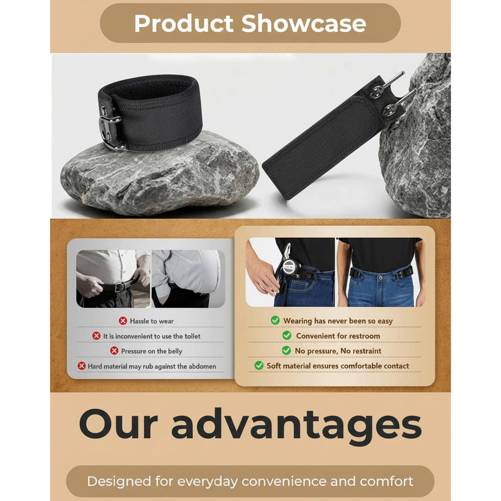 Buckle Free Waist Belt – Adjustable Comfort Belt for a Smooth Secure Fit