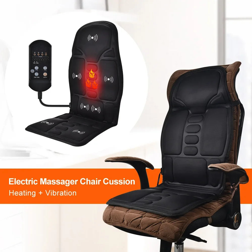 Multi-Mode Vibrating Massage Chair Pad – Heated Massage Seat Cushion for Relaxation