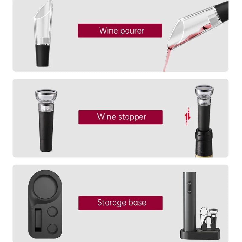 Electric Wine Opener Set – Automatic Wine Opening Kit for Effortless Cork Removal