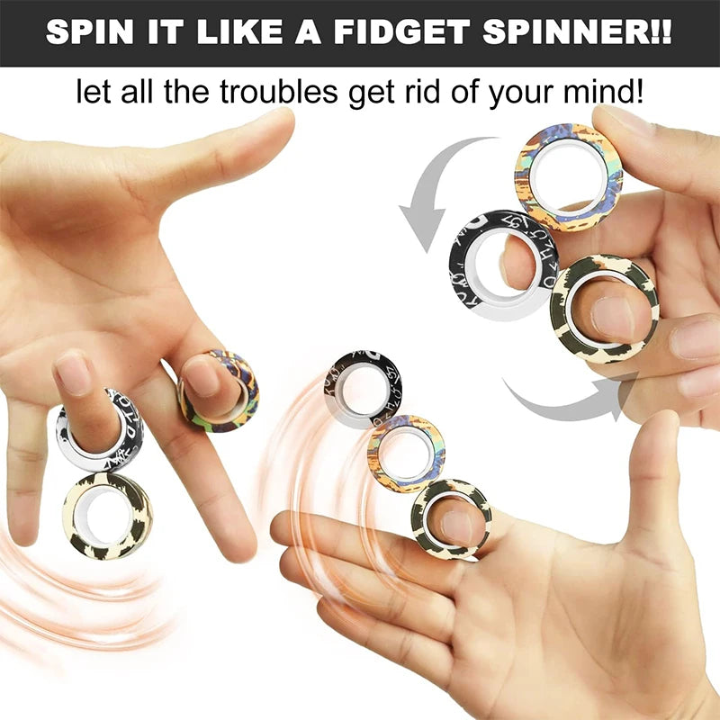 Magnetic Rings Fidget Toy – Anti-Stress Spinner Sensory Toy