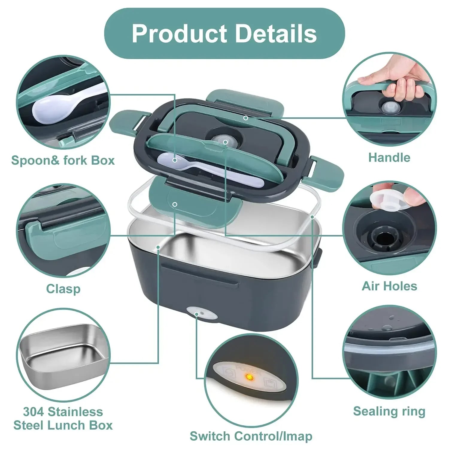 2-In-1 Electric Heating Lunch Box – Portable Food Warmer for Car & Office Meals