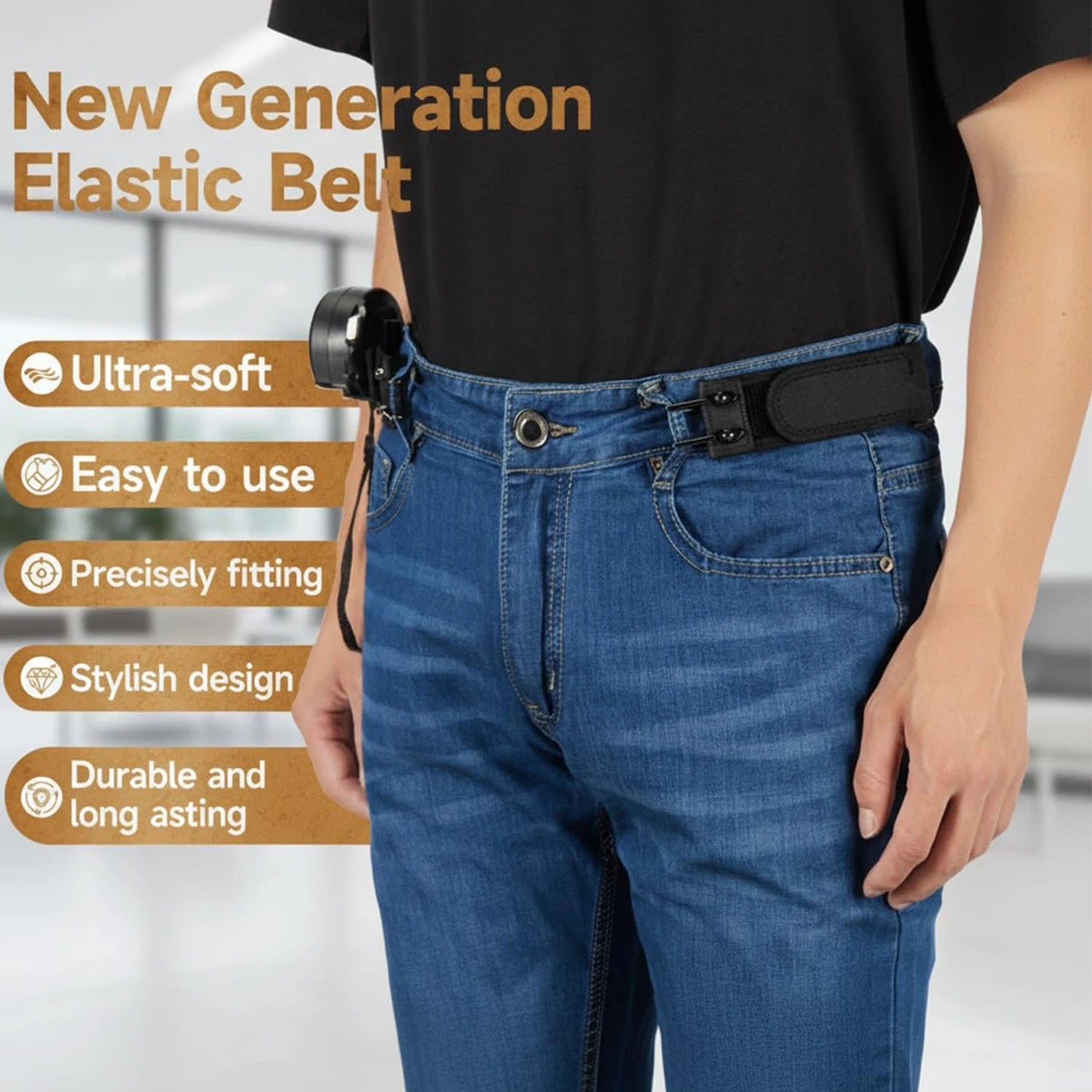 Buckle Free Waist Belt – Adjustable Comfort Belt for a Smooth Secure Fit