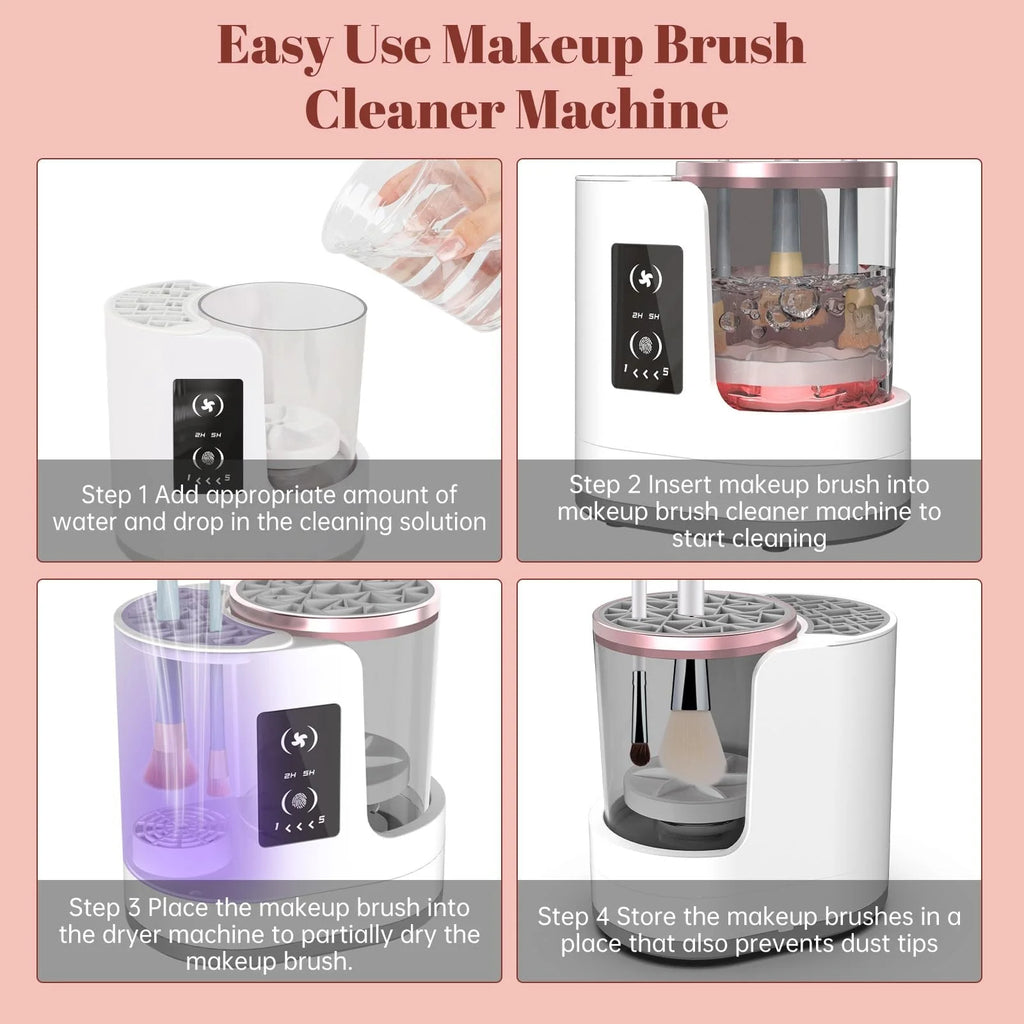 3-in-1 Electric Makeup Brush Cleaner – Automatic Brush Washer & Dryer