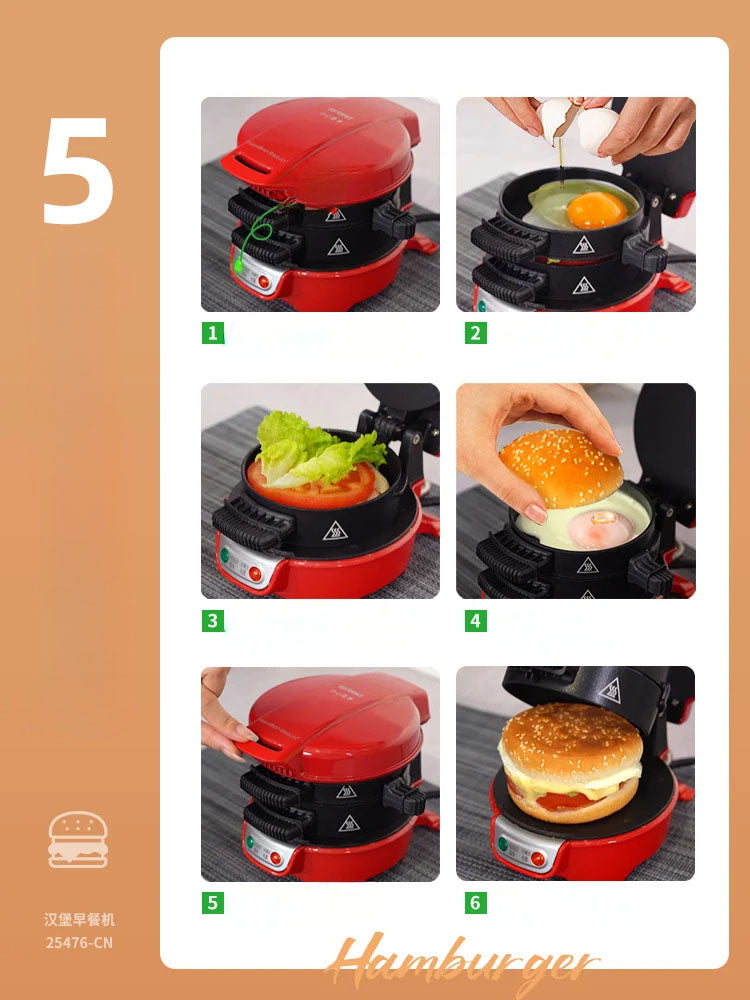 Burger Maker Machine – Non-Stick Hamburger Press & Cooker