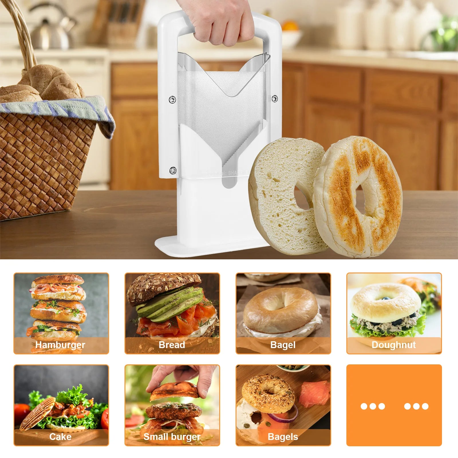 Bagel Bread Slicer – Safe Bread Cutting Tool