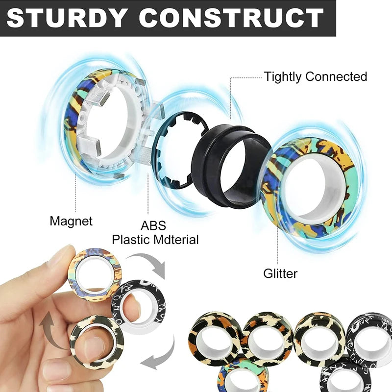 Magnetic Rings Fidget Toy – Anti-Stress Spinner Sensory Toy