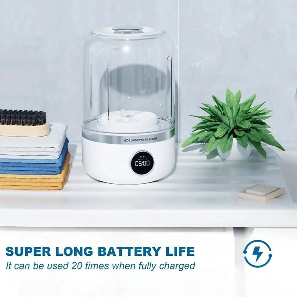 Portable Mini Washing Machine – Compact USB Powered Laundry Cleaner for Travel, Underwear & Small Loads