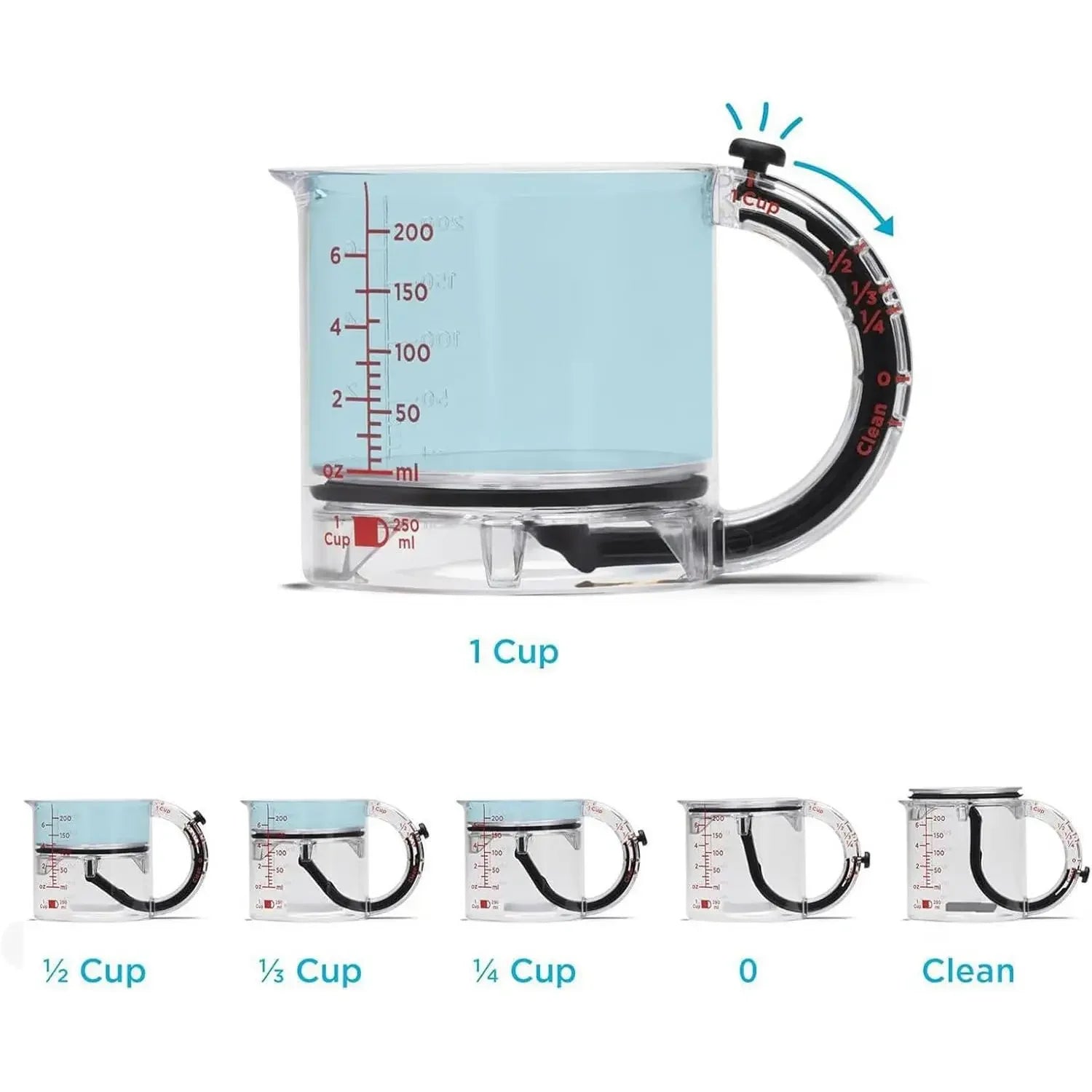 4-in-1 Adjustable Measuring Cup – Multi-Size Measuring Tool for Accurate Cooking & Baking