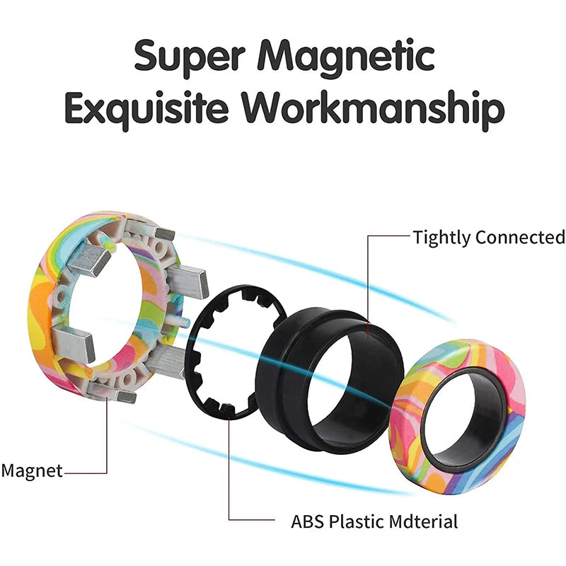 Magnetic Rings Fidget Toy – Anti-Stress Spinner Sensory Toy