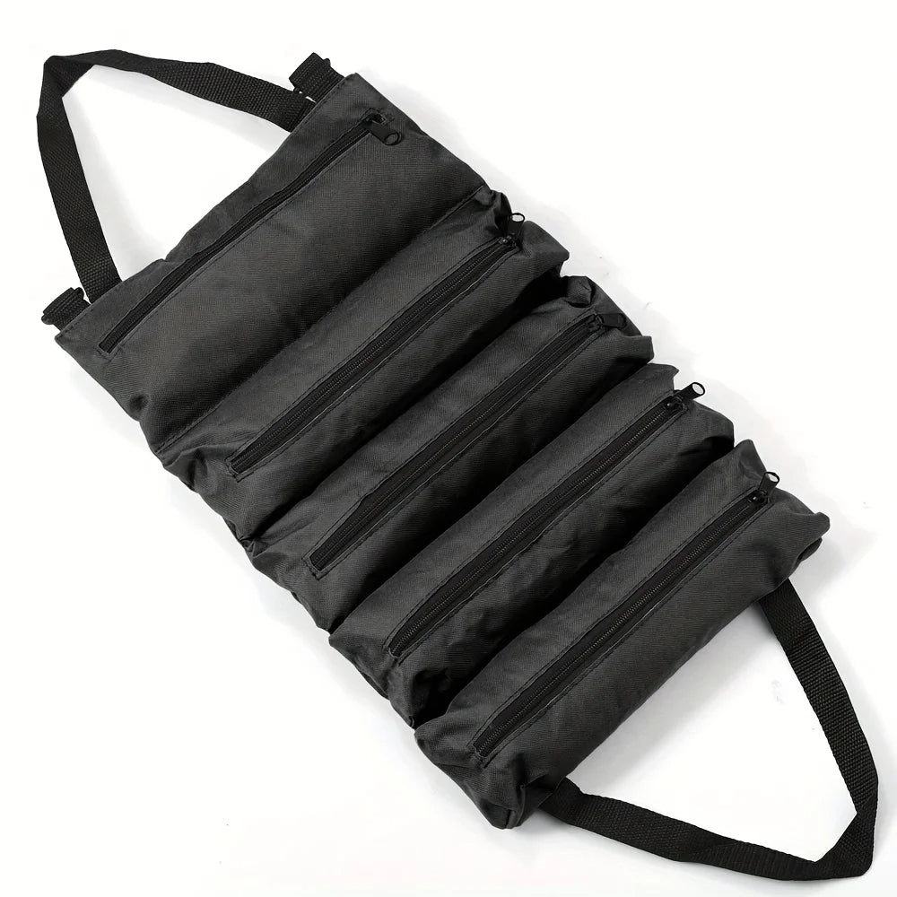 Heavy-Duty Roll-Up Tool Bag – Portable Tool Organizer for Mechanics & Electricians