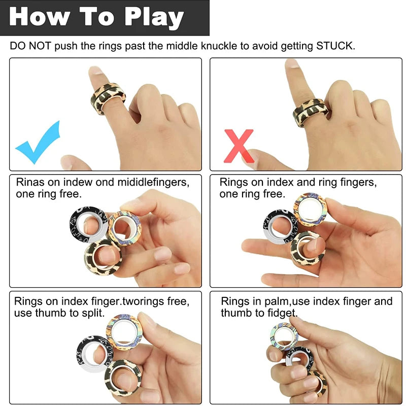 Magnetic Rings Fidget Toy – Anti-Stress Spinner Sensory Toy