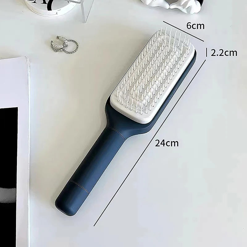 Retractable Hair Bristles Brush – Self-Cleaning for Easy Hair Detangling